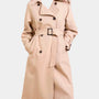 Trench long uni oversized avec ceinture et poches