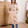 Trench long couleur uni avec ceinture